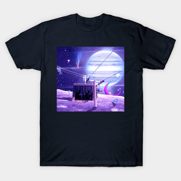 Jupiter Moon Skiing T-Shirt by lofi_retrowave